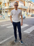POLO DUE BOTTONI IN FILO DI COTONE CON TRECCINE GALERIE