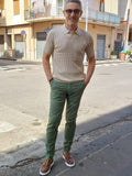 POLO DUE BOTTONI IN FILO DI COTONE CON TRECCINE GALERIE