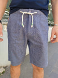 BERMUDA MILLE RIGHE LINO CON ELASTICO SUPERIOR VINTAGE