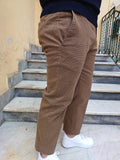 PANTALONE TASCA AMERICA IN GABARDINA MICROFANTASIA BOTTEGA NAPOLETANA