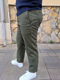 PANTALONE TASCA AMERICA IN GABARDINA MICROFANTASIA BOTTEGA NAPOLETANA