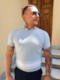 POLO DERBY COLLO A V CON RIGA IN FILO DI COTONE MARKUP