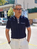 POLO QUATTRO BOTTONI IN FILO DI COTONE A COSTE LARGHE E TASCHINO MARKUP