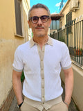 POLO CAMICIA CON TRECCINE IN FILO DI COTONE MARKUP