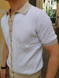 POLO CAMICIA CON TRECCINE IN FILO DI COTONE MARKUP