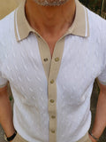 POLO CAMICIA CON TRECCINE IN FILO DI COTONE MARKUP