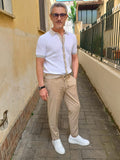 POLO CAMICIA CON TRECCINE IN FILO DI COTONE MARKUP