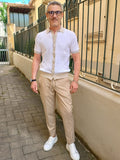 POLO CAMICIA CON TRECCINE IN FILO DI COTONE MARKUP