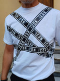 T-SHIRT CON STAMPA A STRISCE ICON
