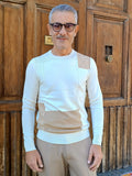 MAGLIA GIROCOLLO CON PATCHWORK MARKUP