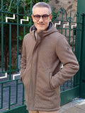 PARKA LUNGO CON CAPPUCCIO IN MAGLIA TECNICA MARKUP