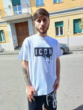 T-SHIRT CON STAMPA EFFETTO LUCIDO ICON