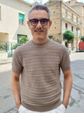 T-SHIRT IN FILO DI COTONE "PUNTO CROCETT" MARKUP