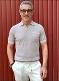 POLO DERBY COLLO V IN FILO DI COTONE CON TEXTURA DIAMANTATA MARKUP