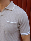 POLO DERBY COLLO V IN FILO DI COTONE CON TEXTURA DIAMANTATA MARKUP