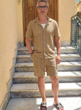 COORDINATO CAMICIA BERMUDA CON TRAMA TRAFORATA MARKUP
