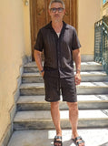 COORDINATO CAMICIA BERMUDA CON TRAMA TRAFORATA MARKUP
