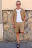COORDINATO CAMICIA BERMUDA CON TRAMA TRAFORATA MARKUP