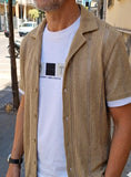 COORDINATO CAMICIA BERMUDA CON TRAMA TRAFORATA MARKUP