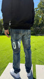 JEANS SLIM CON LOGO GAMBA FRONTE RETRO ICON