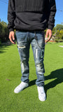 JEANS SLIM CON LOGO GAMBA FRONTE RETRO ICON