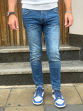 JEANS DENIM CHIARO CON LAVAGGIO SFUMATO TELAMIRA