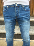 JEANS DENIM CHIARO CON LAVAGGIO SFUMATO TELAMIRA