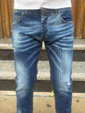 JEANS DENIM BLU CON DETTAGLI DISTRESSED TELAMIRA