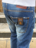 JEANS DENIM BLU CON DETTAGLI DISTRESSED TELAMIRA
