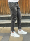 JEANS NERO CON STRAPPI TELAMIRA