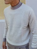 MAGLIA LUPETTO CON LAVORAZIONE A INTARSIO MARKUP