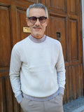 MAGLIA LUPETTO CON LAVORAZIONE A INTARSIO MARKUP