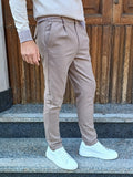 PANTALONE CON UNA PENCE ED ELASTICI LATERALI TELAMIRA