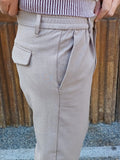 PANTALONE CON UNA PENCE ED ELASTICI LATERALI TELAMIRA