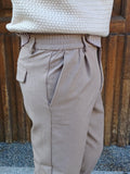 PANTALONE CON UNA PENCE ED ELASTICI LATERALI TELAMIRA