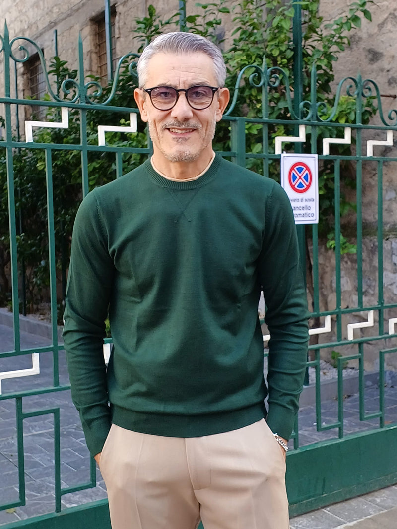 MAGLIA GIROCOLLO CON TOPPE COLORATE AI GOMITI MARKUP