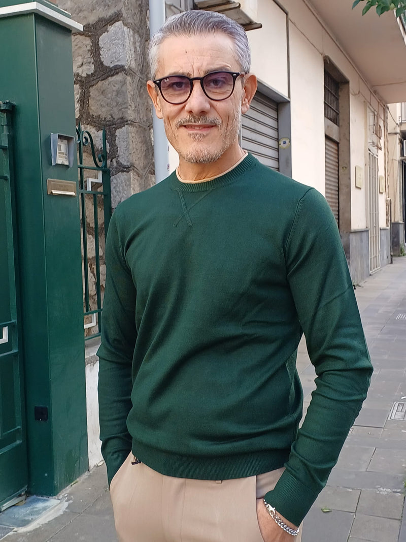 MAGLIA GIROCOLLO CON TOPPE COLORATE AI GOMITI MARKUP