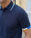 POLO 3 BOTTONI CON DETTAGLI COLORATI IN FILO DI COTONE MARKUP