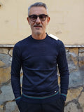 MAGLIA GIROCOLLO CON INTARSIO MARKUP