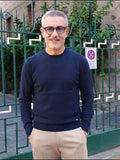 MAGLIA GIROCOLLO CON TOPPE COLORATE AI GOMITI MARKUP