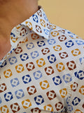 CAMICIA SLIM FIT STAMPA ROMBI MADE IN ITALY
